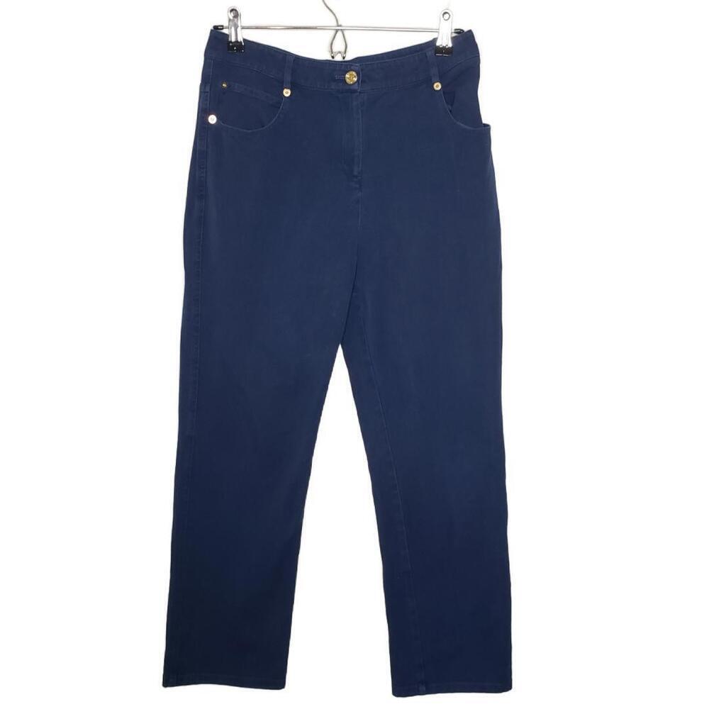 ST. JOHN Women's Sz 4 Navy Blue Stretch Ankle Pant ( 1648)